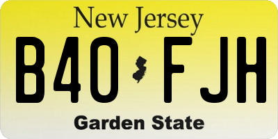 NJ license plate B40FJH