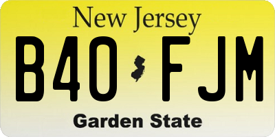 NJ license plate B40FJM