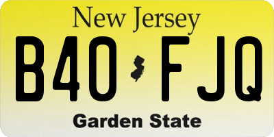 NJ license plate B40FJQ