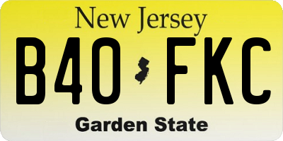 NJ license plate B40FKC