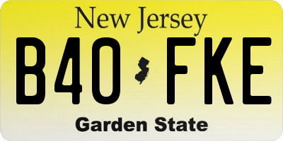 NJ license plate B40FKE