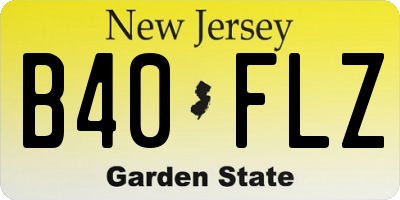 NJ license plate B40FLZ