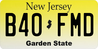 NJ license plate B40FMD