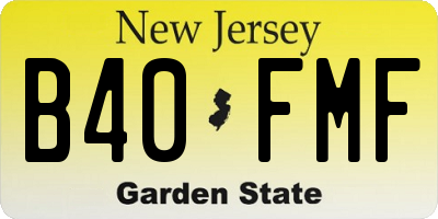 NJ license plate B40FMF