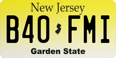 NJ license plate B40FMI