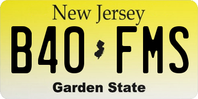 NJ license plate B40FMS