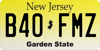 NJ license plate B40FMZ