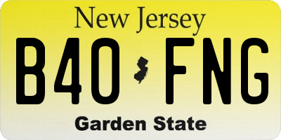 NJ license plate B40FNG