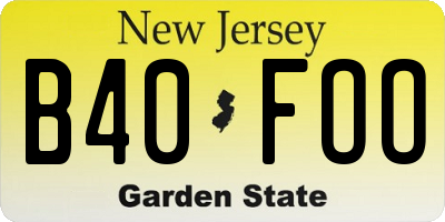 NJ license plate B40FOO