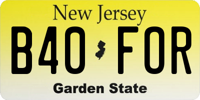 NJ license plate B40FOR