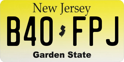 NJ license plate B40FPJ