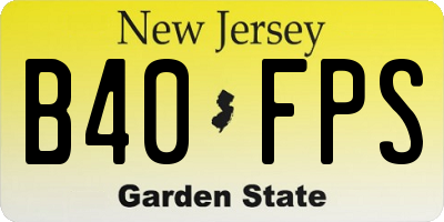 NJ license plate B40FPS