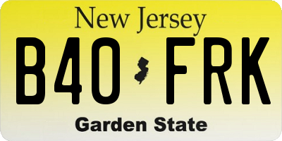 NJ license plate B40FRK