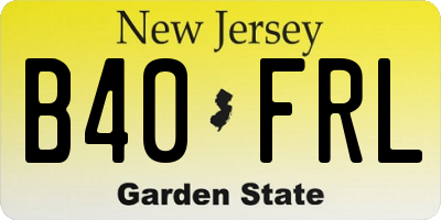 NJ license plate B40FRL