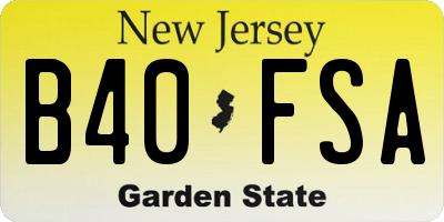 NJ license plate B40FSA