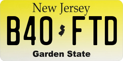 NJ license plate B40FTD