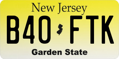 NJ license plate B40FTK