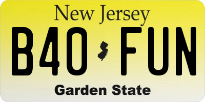NJ license plate B40FUN