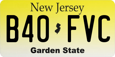 NJ license plate B40FVC