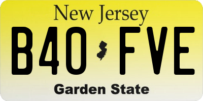 NJ license plate B40FVE