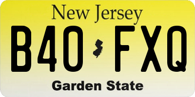 NJ license plate B40FXQ