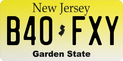 NJ license plate B40FXY