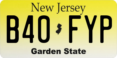 NJ license plate B40FYP