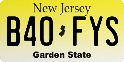 NJ license plate B40FYS