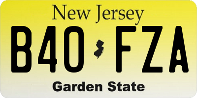 NJ license plate B40FZA