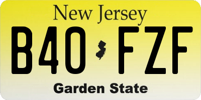 NJ license plate B40FZF