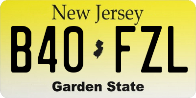 NJ license plate B40FZL