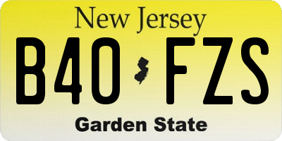 NJ license plate B40FZS