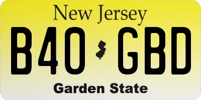 NJ license plate B40GBD