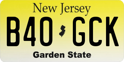 NJ license plate B40GCK
