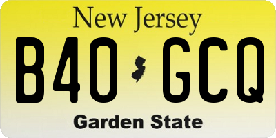 NJ license plate B40GCQ