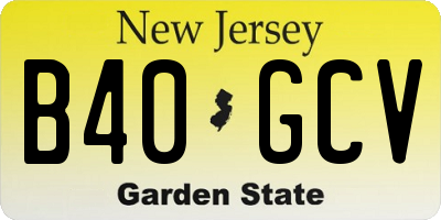 NJ license plate B40GCV