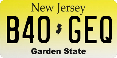 NJ license plate B40GEQ