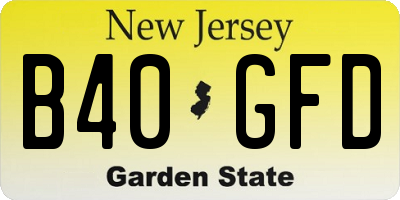 NJ license plate B40GFD