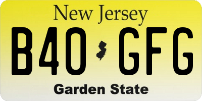 NJ license plate B40GFG
