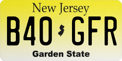 NJ license plate B40GFR