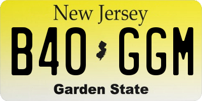 NJ license plate B40GGM