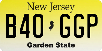NJ license plate B40GGP