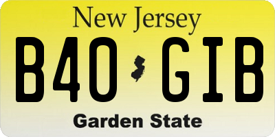 NJ license plate B40GIB