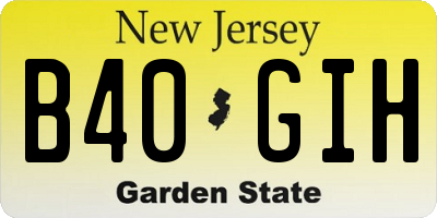 NJ license plate B40GIH