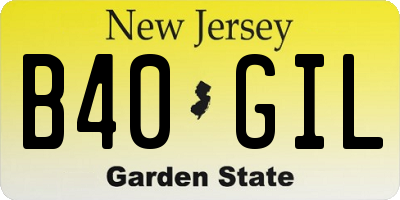NJ license plate B40GIL