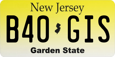 NJ license plate B40GIS