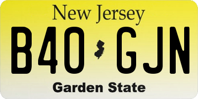 NJ license plate B40GJN
