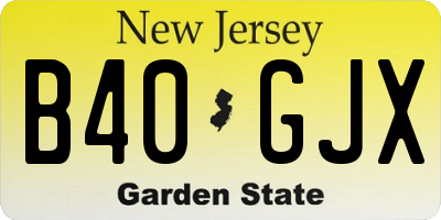 NJ license plate B40GJX