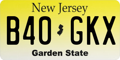 NJ license plate B40GKX