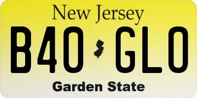 NJ license plate B40GLO